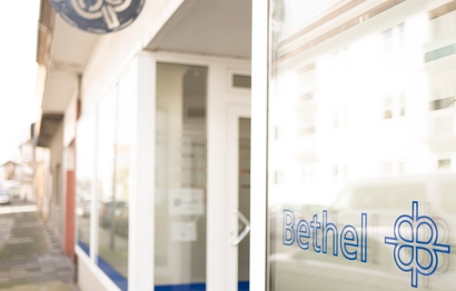 Der Eingang des Hauses von Bethel.regional in Recklinghausen für die Betreuung von wohnungslosen Menschen