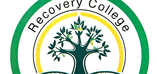 Das Logo des Recovery College Bielefeld zeigt einen Baum mit Wurzeln in einem Kreis.