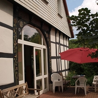 Die Terrasse vom Haus Enon in Bielefeld