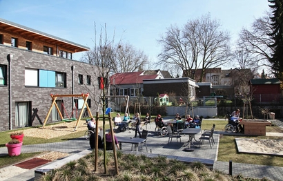 Garten vom Haus Dürerstraße in Unna von Bethel.regional, ein Angebot für Menschen mir schweren Behinderungen.