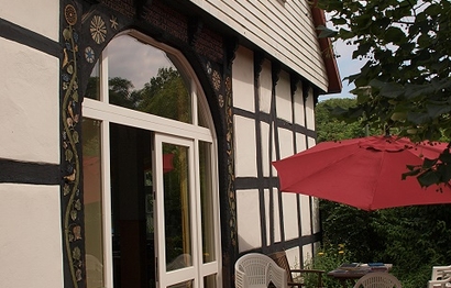 Die Terrasse vom Haus Enon in Bielefeld